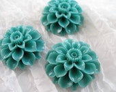 2 PCS Blue 36 mm Chrysanthemum Cabochon