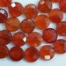Carnelian Agate 10 mm Coin Faceted Gemstone Beads 15.5 inches Full Strand