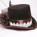 OOAK victorian steampunk riding hat full size TOP HAT cosplay Costume brown