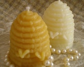 Beeswax Candle Bee Skep Shaped Candle in White or Natural Color