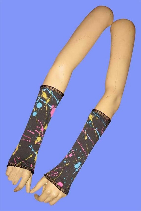 80s Punk SPLATTER PAINT Arm Warmers