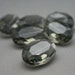 6 Vintage Lucite Acrylic Faceted Oval Gray Fancy Beads 25mm