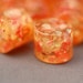 12 Peach Orange Confetti Acrylic Barrel Tube Beads 11mm