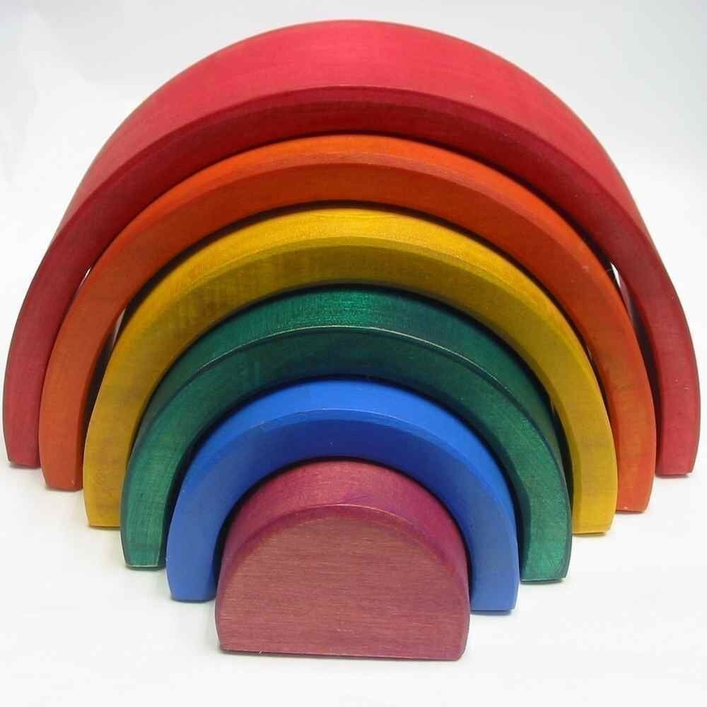 wooden rainbow stack