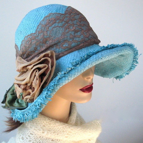 Turquoise Sun Hat by KatarinaHats on Etsy