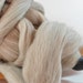 Undyed Merino Combed Top Roving for spinning of felting - Light Brown Bare - 8 oz