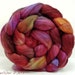 Wool Roving Hand Painted Blue Face Leicester Combed Top Spinning or Felting Fiber - 4 oz - FLUTTERBY SWING