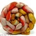 Hand Painted Wool Roving Merino Combed Top Spinning or Felting Fiber - 4.3 oz - WILD CARROTS