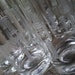 Set of 9 Modern Clear Etched Barware Glasses with Dash Dot Cuts