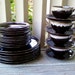 26 Piece Brown Drip Glaze Pottery Set
