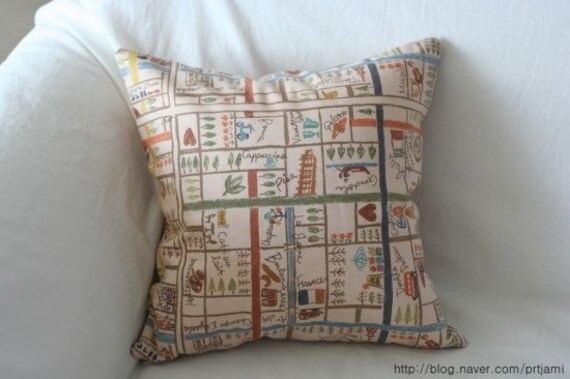 Cute European Theme Illustrated Linen Pillow Case(Cover, Slip)