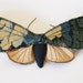 Reserved For Sara Limited Edition Tapestry Moth Soft Sculpture Blue and Gold