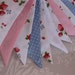 STRAWBERRY FIELDS Banner Bunting Fabric Nursery Birthday Party Baby Shower or Celebration or Photo prop can be personalised Ready to ship