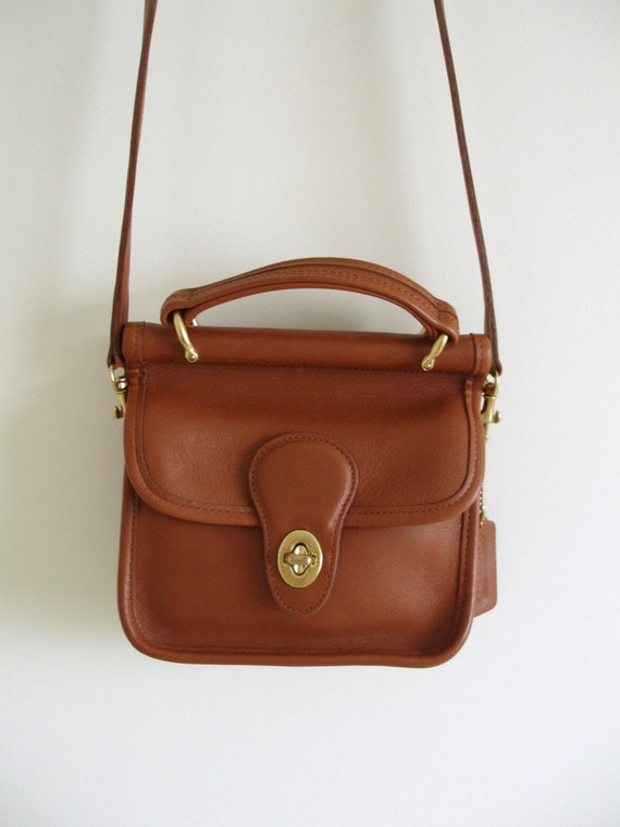 Vintage COACH Cognac mini Shoulder bag purse by vestedbeevintage
