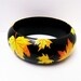 Wooden Bangle Bracelet - Hand Painted - Dome Shape XLarge - Autumn Leaf Spectacular