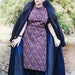SALE--- 1970's Style Vintage High Waist Purple Dress
