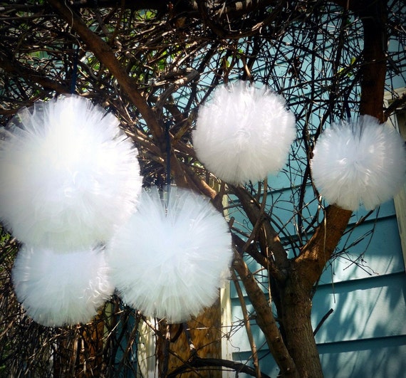 Large Tulle Pom Pom Balls Unique handmade decorations 12