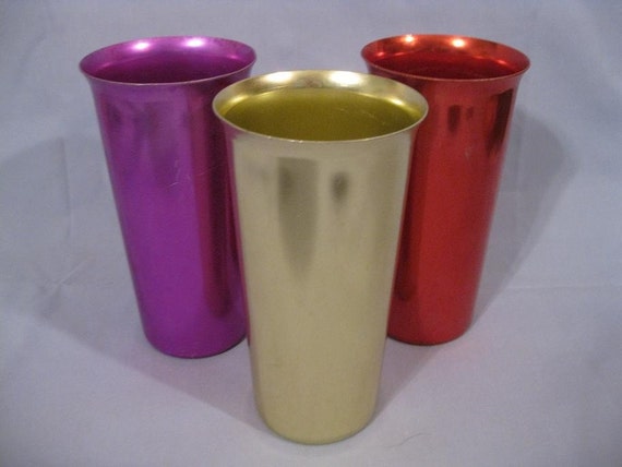 50s 60s SUNBURST Aluminum Tumblers