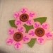 Felt Flower Stickers, 2 Large Pieces, Pink Flowers, Orange Flowers