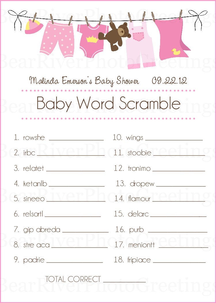 Free Baby Shower Games Printouts Activity Shelter - Daily Best Recipes