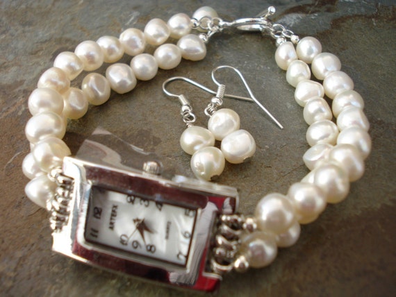 White Sand Fresh Water Pearl Bracelet Watch