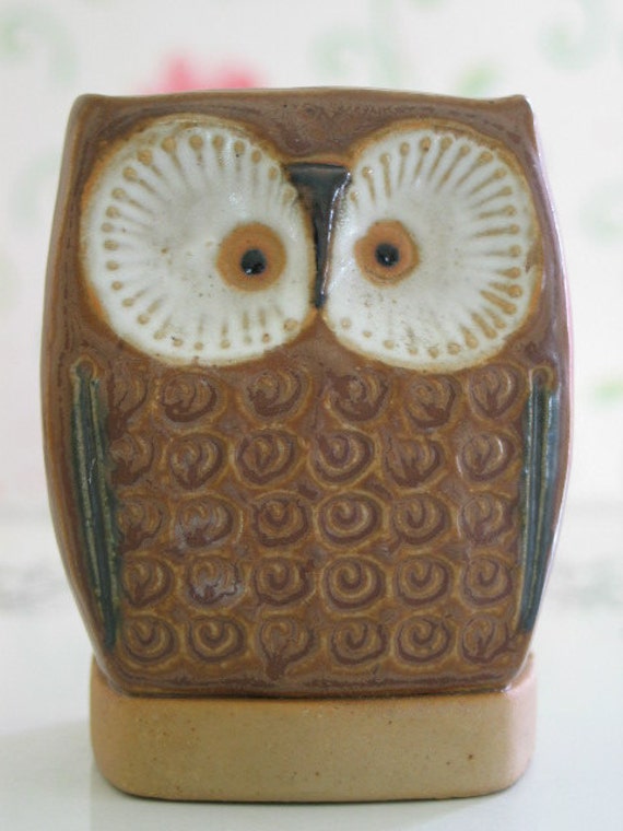 1960s Cool Owl Toothbrush Holder Made in Japan with Original