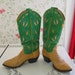 RESERVED FOR SHEILA Awesome Ralph Lauren Western Lime Green and Yellow Floral Patterned Cowboy Boots Gorgeous