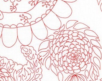Very Rare 1 Yard Valori Wells Del Hi Paisley Color Scarlet