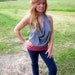 Red and Gray Eco Backless Recycled Tshirt Cowl Neck Halter Tank Top S/M By MountainGirlClothing