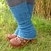 Cableknit Midnight Blues Eco Friendly Recycled Sweater Leg Warmers by MountainGirlClothing