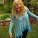 Blue Lady Dream Catcher Feather Applique Fringe Tent Trapeze Long Sleeve Top Size Small/Medium By MountainGirlClothing
