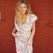 Butterfly Creations Maxi Off The Shoulder Tiered Pretty in Flowers Cotton Floral Sun Dress Boho/Hippie 1970s
