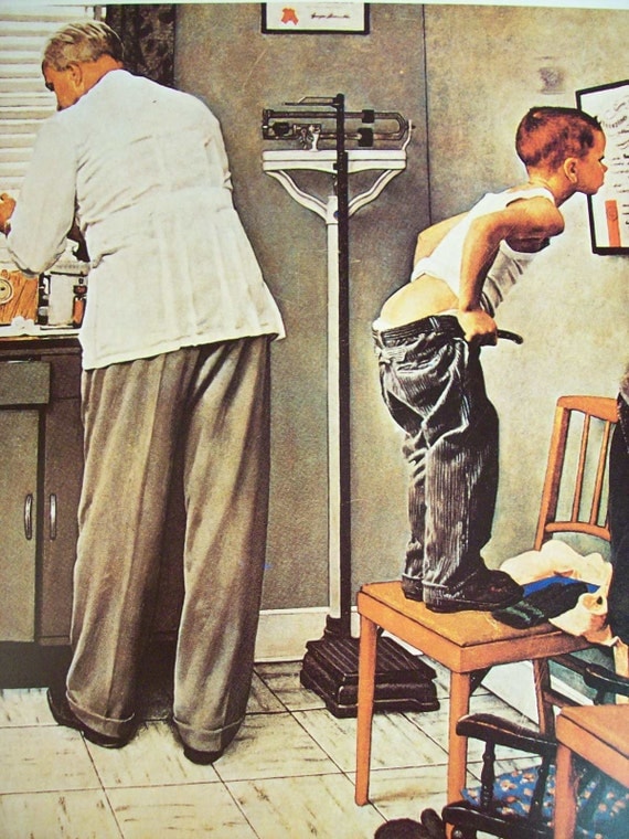 Vintage Norman Rockwell Doctor&#039;s Office Print