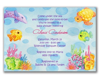 Under the Sea Invitations for Birthday Party or Baby Shower DIY