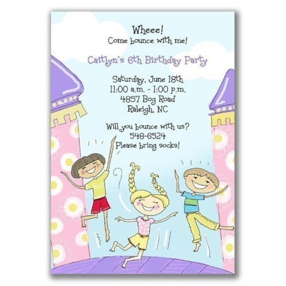 items-similar-to-15-bounce-house-party-invitations-pink-birthday