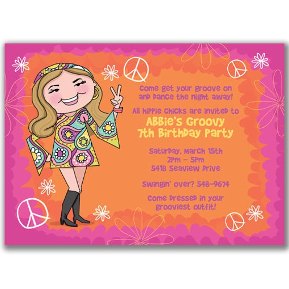 Hippie Birthday Invitations 6