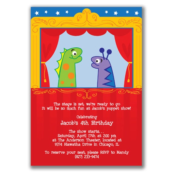 15 Puppet Show Invitations for Kids Birthday Party by milelj