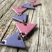 Geometric Necklace, Purple And Pink Enamel On Copper - Triangles