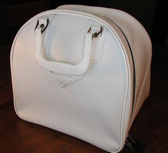 Vintage AMF ALL WHITE Bowling Ball Bag / Case