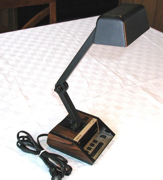 Vintage SPARTUS Alarm Clock with Adjustable Desk Lamp / Light
