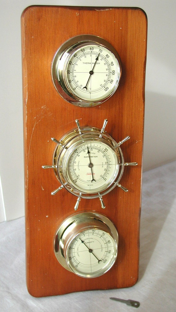 Sunbeam Weather Station Vintage Wooden by SunsetSideVintage