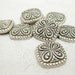 12pcs Intricate Cushion Square 15mm Oxidized Silver