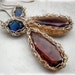 RESERVED - Crochet gold earrings, crochet gold wire earrings, Golden Brown