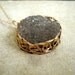 Crochet gold filled druzy pendant necklace - Earth