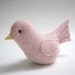 Light Pink Bird Soft Sculpture Handmade from Felted Wool Sweaters
