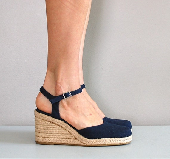 navy blue wedges size 8