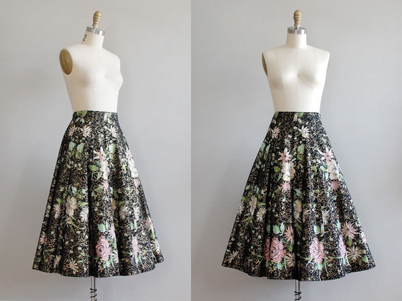 vintage 1950s Handpainted Circle skirt by DearGolden on Etsy
