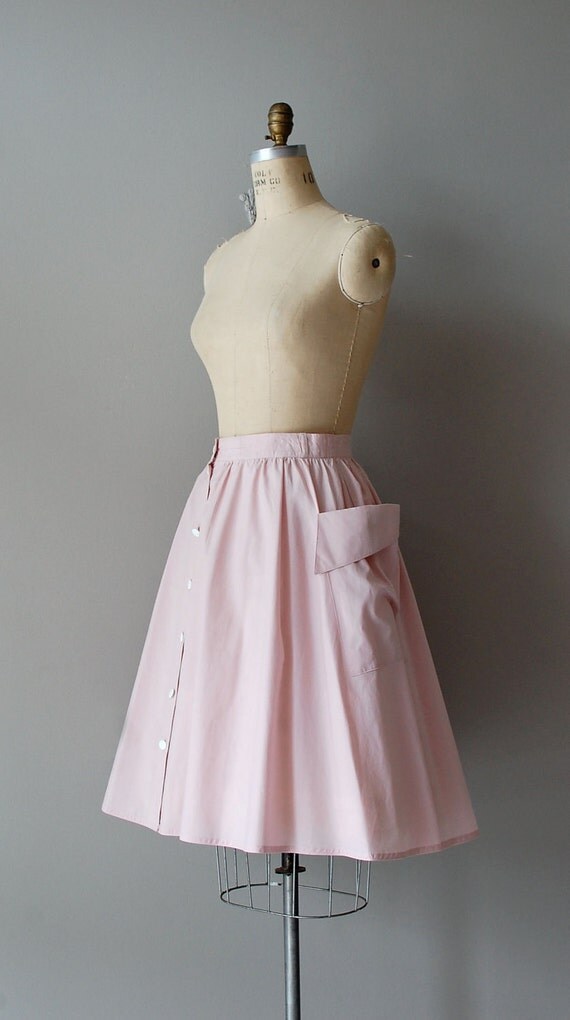 pink skirt / high waist skirt / Pink Pocket skirt
