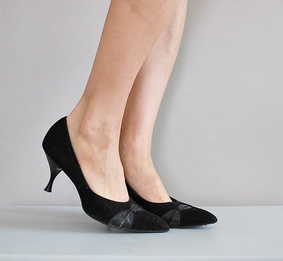 50s shoes / 1950s pumps / Triptych heels by DearGolden on Etsy