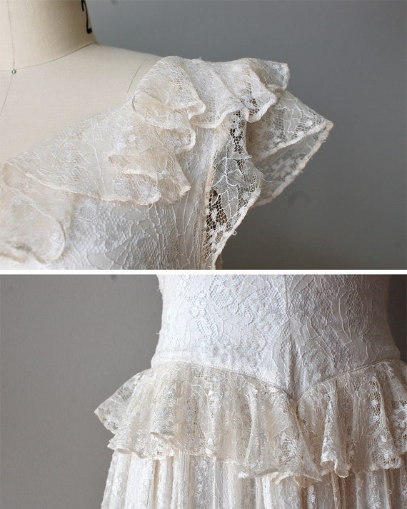 1930s dress / lace 30s dress / wedding dress / Mirror Lace